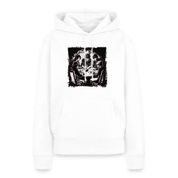 Joueur de rôle GN Joueur de rôle - Sweat à capuche Premium bio Femme - blanc - Devant - Julia (174cm)