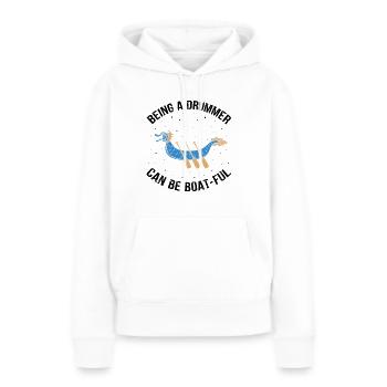 Bateau-dragon et équipage de bateau-dragon - Sweat à capuche Premium bio Femme - blanc - Devant - Julia (174cm)