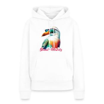 Graal Müritz vacances mouette fraîche avec lunettes de soleil - Sweat à capuche Premium bio Femme - blanc - Devant - Julia (174cm)