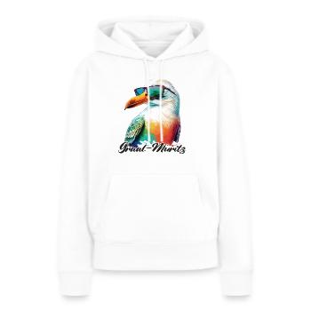 Graal Müritz vacances mouette fraîche avec lunettes de soleil - Sweat à capuche Premium bio Femme - blanc - Devant - Julia (174cm)