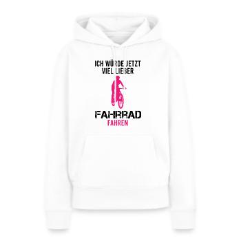 Mountainbike Fahrer Spruch Lustig Geschenk Damen - Frauen Premium Bio Hoodie - Weiß - Vorne - Julia (174cm)