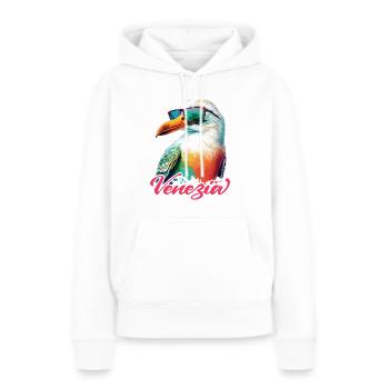 Venezia Italien Urlaub coole Möwe mit Sonnenbrille - Frauen Premium Bio Hoodie - Weiß - Vorne - Julia (174cm)