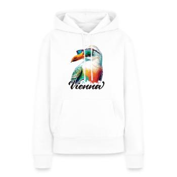 Vienne Autriche vacances Mouette avec lunettes de soleil - Sweat à capuche Premium bio Femme - blanc - Devant - Julia (174cm)