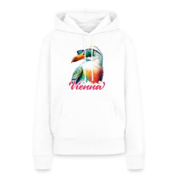 Vienne Autriche vacances Mouette avec lunettes de soleil - Sweat à capuche Premium bio Femme - blanc - Devant - Julia (174cm)