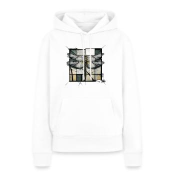 Libellule Insectes Art Cadeau Oeuvre d’art Animal - Sweat à capuche Premium bio Femme - blanc - Devant - Julia (174cm)