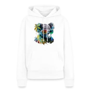 Koala Sonnebrille Bunt Tier Geschenkidee Bär Zoo - Frauen Premium Bio Hoodie - Weiß - Vorne - Julia (174cm)