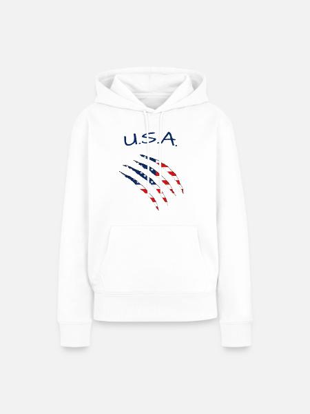 USA America - Frauen Premium Bio Hoodie - Weiß