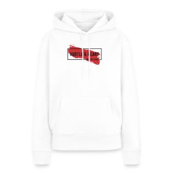 Hektik und Herz werden sich abheben - motivierend - Frauen Premium Bio Hoodie - Weiß - Vorne - Julia (174cm)