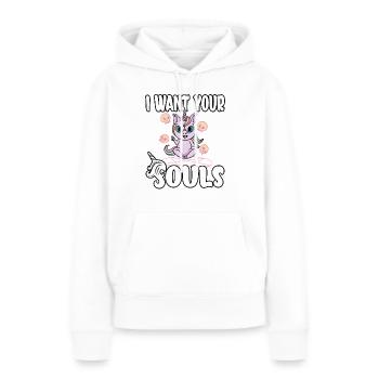 Satan Belzébuth Diable Gothique Pentagramme Mystique - Sweat à capuche Premium bio Femme - blanc - Devant - Julia (174cm)