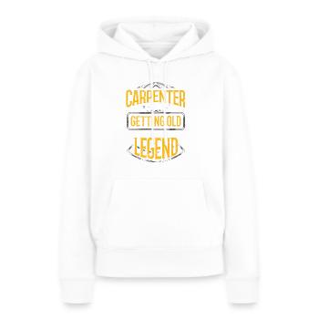 Schreiner Geschenkidee Schreiner Ich bekomme nicht - Frauen Premium Bio Hoodie - Weiß - Vorne - Julia (174cm)