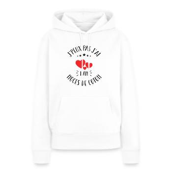 Je Peux Pas J'ai Noces De Coton - Sweat à capuche Premium bio Femme - blanc - Devant - Julia (174cm)