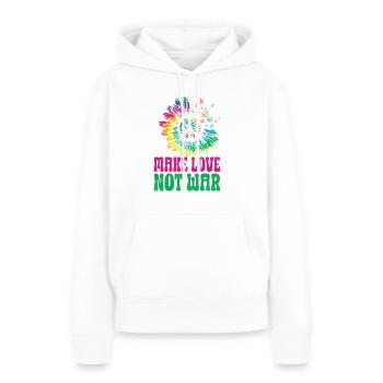 Hippie Peace Zeichen Frieden Blumen Blumenkind - Frauen Premium Bio Hoodie - Weiß - Vorne - Julia (174cm)