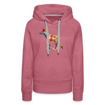 Fuchs Tierliebhaber Geschenk Wildtier Tier Motiv - Frauen Premium Bio Hoodie - Malve - Vorne - Isabella (175cm)