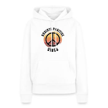 Hippie Peace Zeichen Frieden Blumen Blumenkind - Frauen Premium Bio Hoodie - Weiß - Vorne - Julia (174cm)