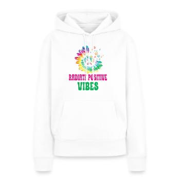 Hippie Peace Zeichen Frieden Blumen Blumenkind - Frauen Premium Bio Hoodie - Weiß - Vorne - Julia (174cm)
