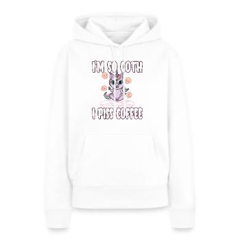 Satan Belzébuth Diable Gothique Pentagramme Mystique - Sweat à capuche Premium bio Femme - blanc - Devant - Julia (174cm)