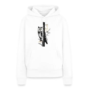 Eule Nachtvogel Vogel Tier Geschenk - Frauen Premium Bio Hoodie - Weiß - Vorne - Julia (174cm)