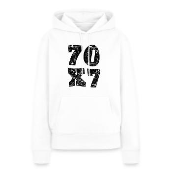 Vergebung 70 mal 7 mal Offenbarung Bibel - Frauen Premium Bio Hoodie - Weiß - Vorne - Julia (174cm)