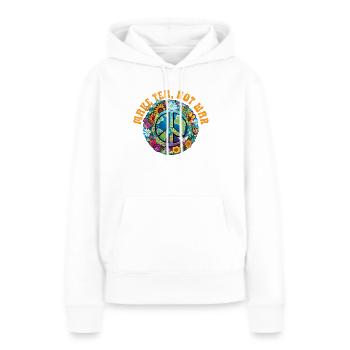 Hippie Peace Zeichen Frieden Blumen Blumenkind - Frauen Premium Bio Hoodie - Weiß - Vorne - Julia (174cm)