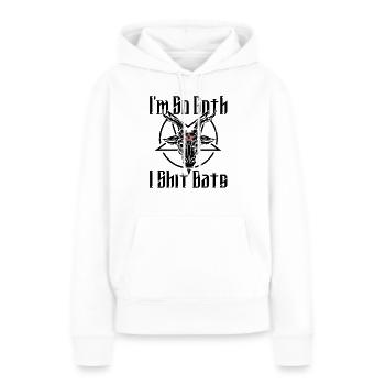 Satan Belzébuth Diable Gothique Pentagramme Mystique - Sweat à capuche Premium bio Femme - blanc - Devant - Julia (174cm)