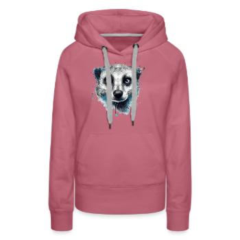 Erdmännchen Geschenk Tier Tiermotiv - Frauen Premium Bio Hoodie - Malve - Vorne - Isabella (175cm)
