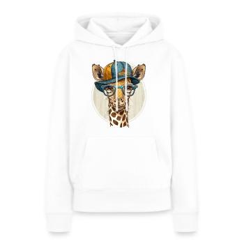 Modische Giraffe - Frauen Premium Bio Hoodie - Weiß - Vorne - Julia (174cm)