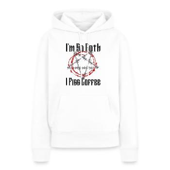 Satan Belzébuth Diable Gothique Pentagramme Mystique - Sweat à capuche Premium bio Femme - blanc - Devant - Julia (174cm)