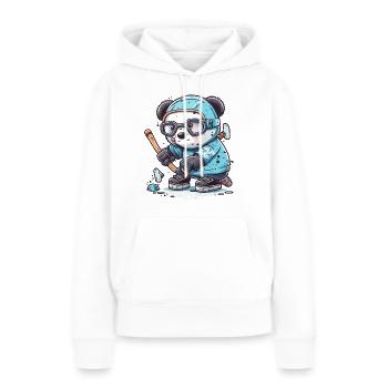 Panda Puckster - Frauen Premium Bio Hoodie - Weiß - Vorne - Julia (174cm)
