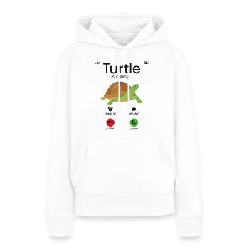 Affichage du téléphone tortue de mer - Sweat à capuche Premium bio Femme - blanc - Devant - Julia (174cm)