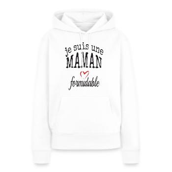 Belle idee cadeau je suis une Maman formidable - Sweat à capuche Premium bio Femme - blanc - Devant - Julia (174cm)