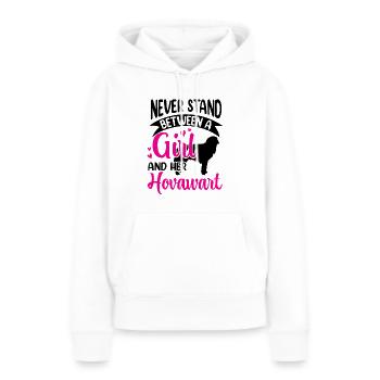 Mädchen und ihr Hovawart Derber Bauernhund - Frauen Premium Bio Hoodie - Weiß - Vorne - Julia (174cm)