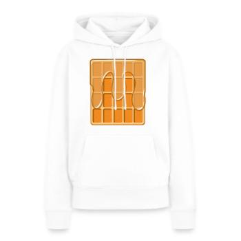 Gaufre au sirop - Sweat à capuche Premium bio Femme - blanc - Devant - Julia (174cm)