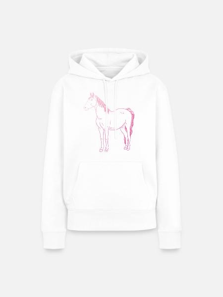 Pferde Design Geschenk - Frauen Premium Bio Hoodie - Weiß