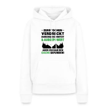 Gecache Geocaching Hobby Cache - Frauen Premium Bio Hoodie - Weiß - Vorne - Julia (174cm)