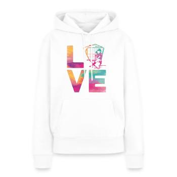 Field Hockey Watercolor Love - Frauen Premium Bio Hoodie - Weiß - Vorne - Julia (174cm)