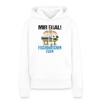 Fischbrötchen als Priorität - Lebensmotto - Frauen Premium Bio Hoodie - Weiß - Vorne - Julia (174cm)