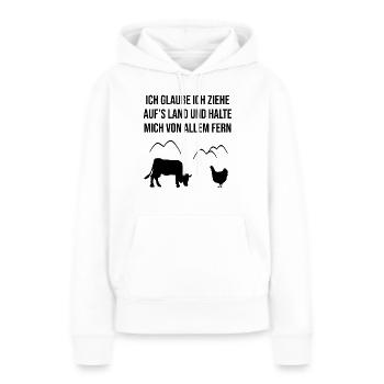 Landleben Ruhe Design - Frauen Premium Bio Hoodie - Weiß - Vorne - Julia (174cm)