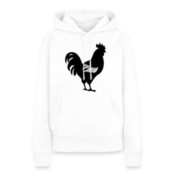 Poule - Sweat à capuche Premium bio Femme - blanc - Devant - Julia (174cm)
