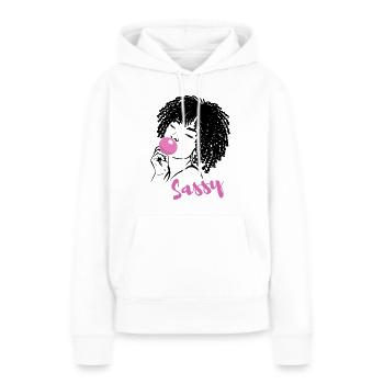 Sassy Chic mit Afro Charme - Frauen Premium Bio Hoodie - Weiß - Vorne - Julia (174cm)