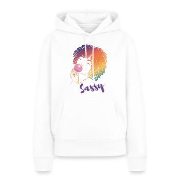 Sassy Chic mit Afro Charme - Frauen Premium Bio Hoodie - Weiß - Vorne - Julia (174cm)