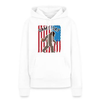 Bigfoot Patriot USA Flagge Hingucker - Frauen Premium Bio Hoodie - Weiß - Vorne - Julia (174cm)