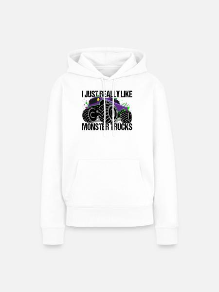 Monstertruck Farbexplosion Dynamik - Frauen Premium Bio Hoodie - Weiß