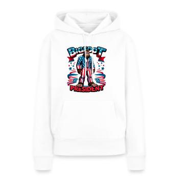 Candidat à la présidence du Bigfoot - Drapeau américain des États-Unis - Sweat à capuche Premium bio Femme - blanc - Devant - Julia (174cm)