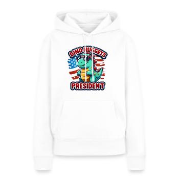Dino Nuggets Président Américain États-Unis Dinosaure - Sweat à capuche Premium bio Femme - blanc - Devant - Julia (174cm)