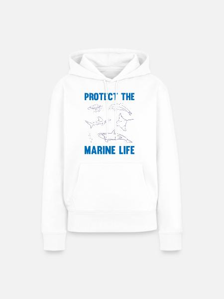 Schütze Meeresleben Ozean Bewusstsein - Frauen Premium Bio Hoodie - Weiß