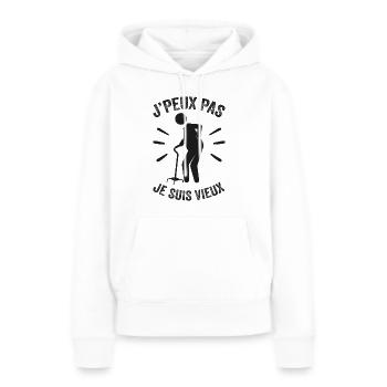 Ich kann nicht, ich bin alt - Frauen Premium Bio Hoodie - Weiß - Vorne - Julia (174cm)