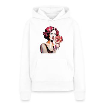 Pop Art Stil Women and Lolli - Frauen Premium Bio Hoodie - Weiß - Vorne - Julia (174cm)