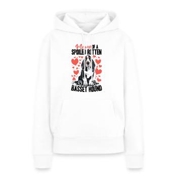 Race de chien maman d’un chien de basset pourri gâté - Sweat à capuche Premium bio Femme - blanc - Devant - Julia (174cm)
