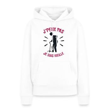 Ich kann nicht, ich bin alt - Frauen Premium Bio Hoodie - Weiß - Vorne - Julia (174cm)