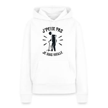 Ich kann nicht, ich bin alt - Frauen Premium Bio Hoodie - Weiß - Vorne - Julia (174cm)